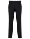 Pt Torino Black Virgin Wool Trousers In Black
