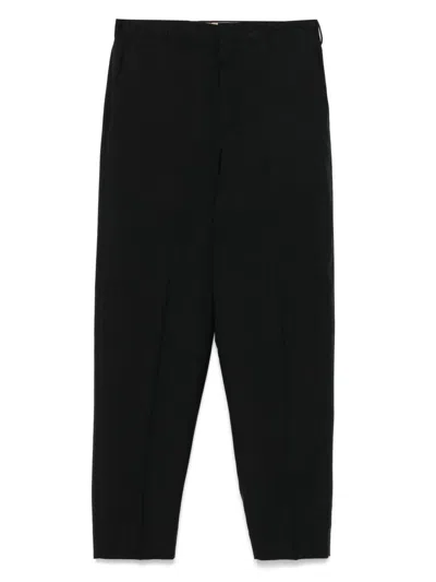 PT TORINO BLACK WOOL TROUSERS WITH POCKETS