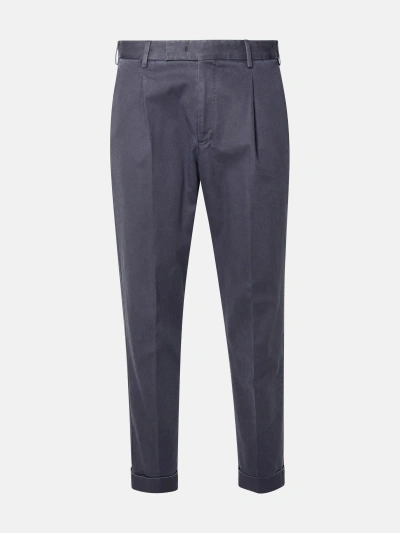 Pt Torino Blue Cotton Blend Pants