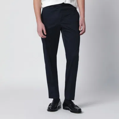 Pt Torino Blue Cotton-blend Trousers In Black