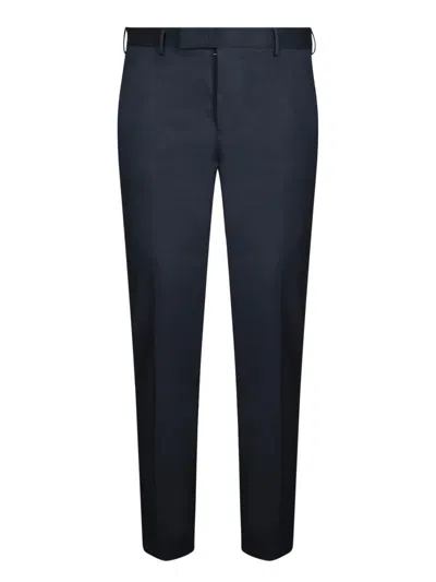 PT TORINO BLUE COTTON TWILL TROUSERS