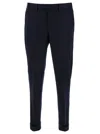 Pt Torino Blue Straight Pants With Front Closure In Wool Man In Blue