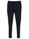 Pt Torino Blue Straight Pants With Front Closure In Wool Man In Blue