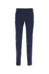 Pt Torino Blue Pants With Pleats And Belt Loops In Cotton Blend Man In Bluaperto