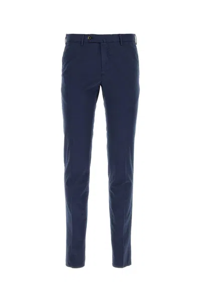 PT TORINO BLUE STRETCH COTTON BLEND SILKOCHINO PANT