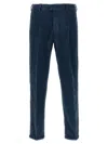 Pt Torino Velvet Tapered Trousers In Blue