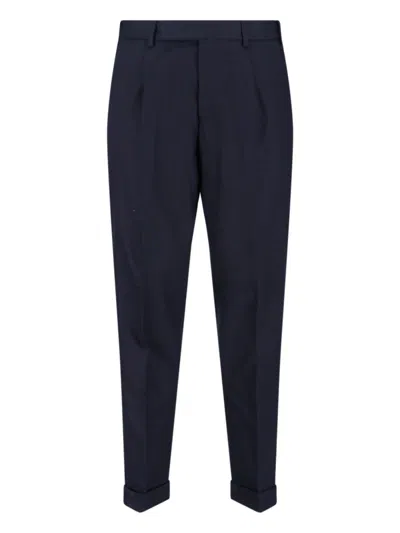 Pt Torino Blue Virgin Wool And Cashmere Trouser