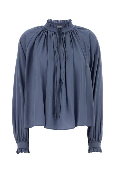 Pt Torino Blusa In Jersey Stretch Avio Donna In Black