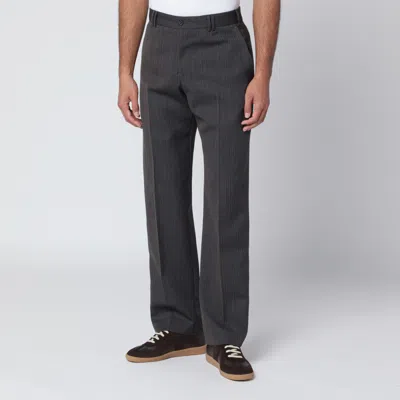 Pt Torino Wool Trousers With Side And Back Pockets In Gray