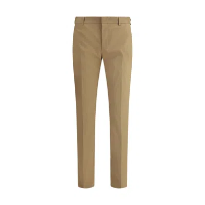 Pt Torino Brown Cotton Casual Pants In Green