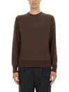 Pt Torino Brown Crew Neck Sweaters In Brown