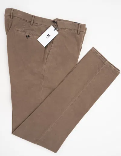 Pre-owned Pt Torino Brown Dress Pants Slim Fit Stretch Soft Cotton Flat Front 36 (eu 52)