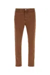 Pt Torino Trousers Stretch Cotton Belt Loops In Brown
