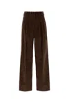 Pt Torino Brown Stretch Corduroy Palazzo Pant In Brown