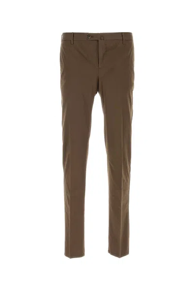 Pt Torino Stretch Cotton Blend Silkochino Pant In Brown