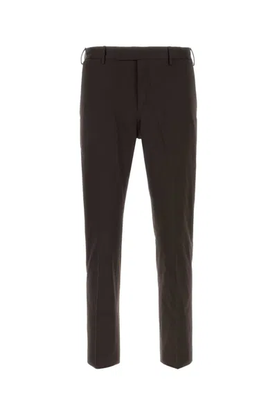 Pt Torino Cotton Trousers With Front And Back Pockets In Brown