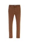 Pt Torino Trousers Stretch Cotton Belt Loops In Brown