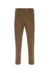 Pt Torino Stretch Cotton Trousers With Pockets And Creases In Brown