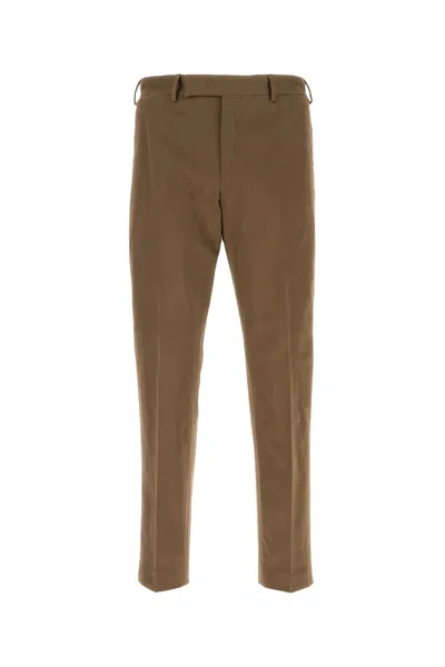 PT TORINO PT TORINO BROWN STRETCH COTTON PANT
