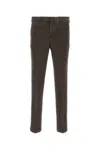 Pt Torino Stretch Cotton Trousers With Pockets And Loops In Brown
