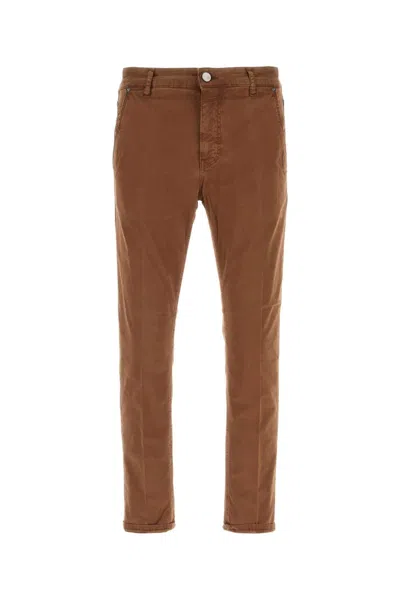 PT TORINO BROWN STRETCH COTTON PANT