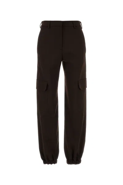 PT TORINO BROWN STRETCH POLYESTER BLEND CARGO PANT