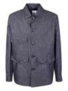 Pt Torino Button-down Jacket In Blue