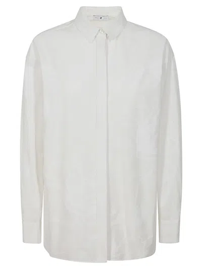 Pt Torino Button-down Shirt With Floral Pattern In White