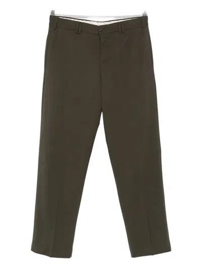 Pt Torino Button-fastening Trousers In Green