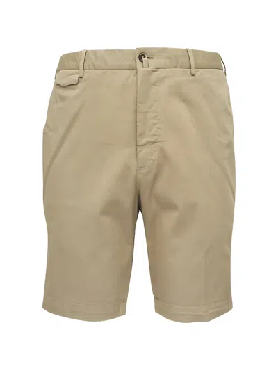 Pt Torino Button Shorts In Brown