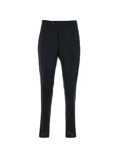 Pt Torino Button Trousers In Black