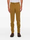 Pt Torino Slim Cotton Trousers In Brown
