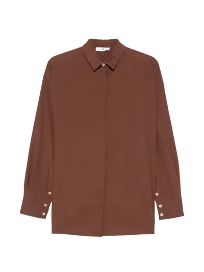 Pt Torino Button-cuff Shirt In Brown