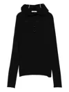 Pt Torino Buttoned Hooded Sweatshirt In Black