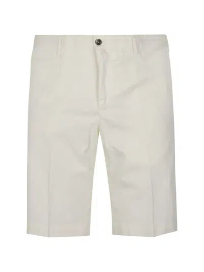Pt Torino Stretch Cotton Bermuda Shorts Front Back Pockets In White
