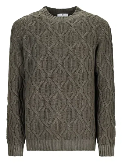 Pt Torino Cable-knit Sweater In Green