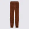 Pt Torino Casual Trousers With Corduroy Texture And Pockets In Brown