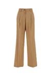 Pt Torino Camel Lyocell Blend Palazzo Pant In Beigescuro