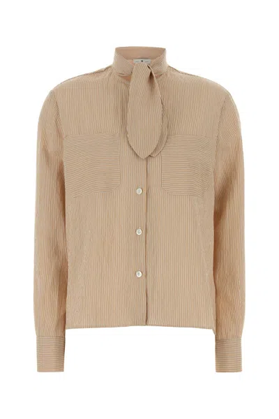 Pt Torino Embroidered Jersey Viola Shirt In Brown