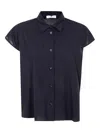 Pt Torino Wool Shirt Short Sleeves In Blue