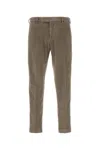 Pt Torino Cappuccino Stretch Corduroy Pant In Green