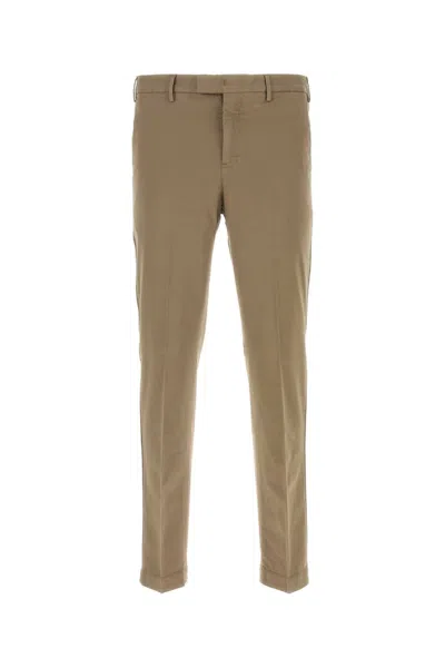 Pt Torino Cappuccino Stretch Cotton Blend Pant In Brown