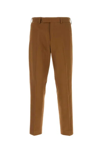Pt Torino Caramel Cotton Pant In Brown