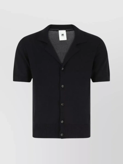 Pt Torino Cardigan With Short Sleeves And V Neckline In Black