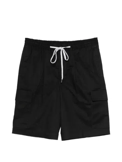 Pt Torino Cargo-pocket Drawstring Shorts In Black