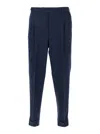 Pt Torino Blue Pants With Pleats And Belt Loops In Cotton Blend Man In Blu