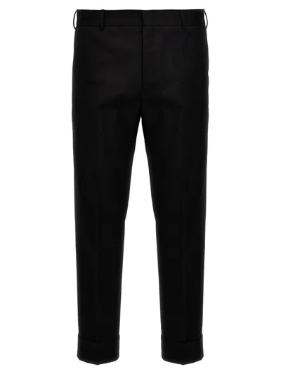 Pt Torino Pressed-crease Tailored Trousers In Black
