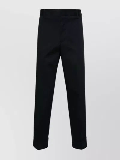 Pt Torino Carrot Trousers With Pleated And Cropped Design In Black
