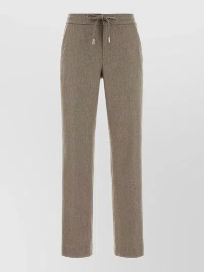Pt Torino Cashmere Wool Blend Relaxed-fit Pants In Brown
