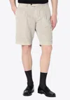 Pt Torino Bermuda Shorts In Cotton In Neutral